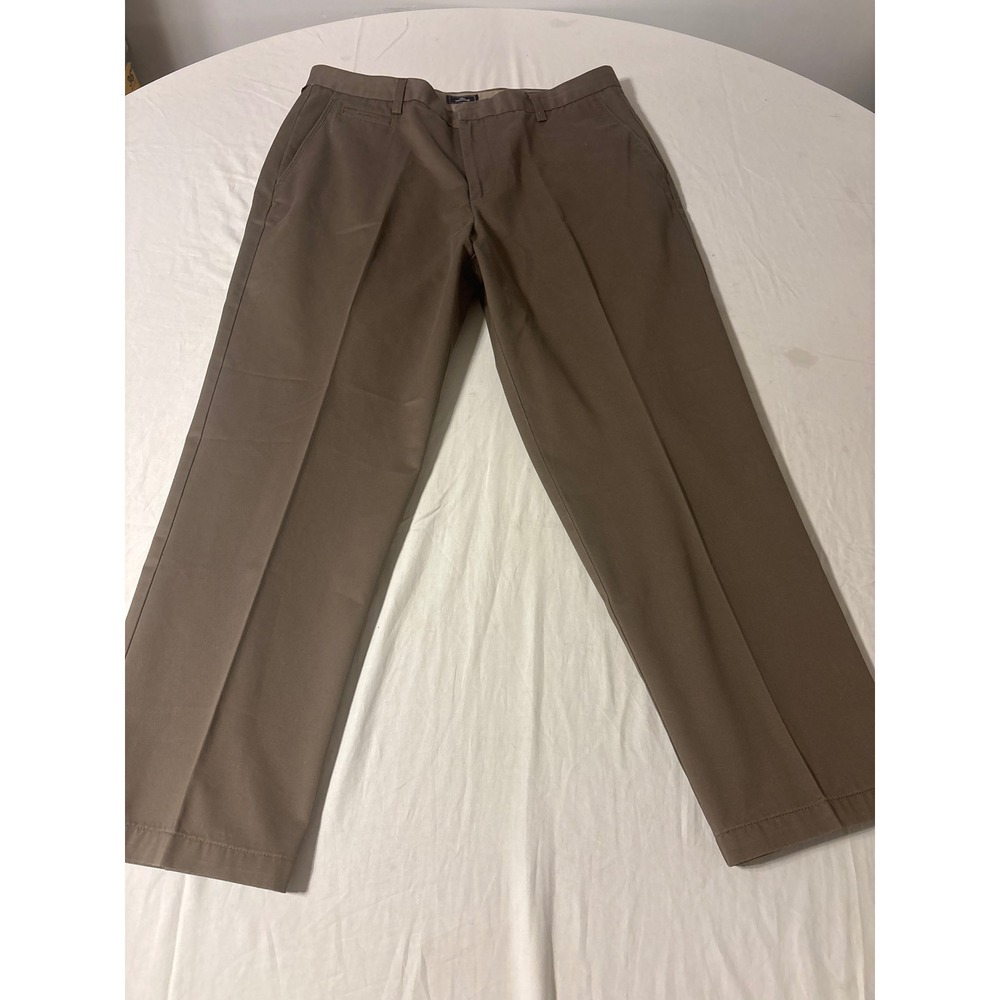 Dockers Chino Pants Mens 38x30 Brown Flat Front Straight Leg‎ Trousers